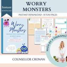 Load image into Gallery viewer, 90% off kids anxiety toolbox bundle, therapy bundle, calm down strategies, anxiety techniques, grounding strategies, anxiety worksheets, SEL +10 Ebooks
