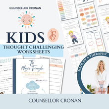 Load image into Gallery viewer, 90% off kids anxiety toolbox bundle, therapy bundle, calm down strategies, anxiety techniques, grounding strategies, anxiety worksheets, SEL +10 Ebooks
